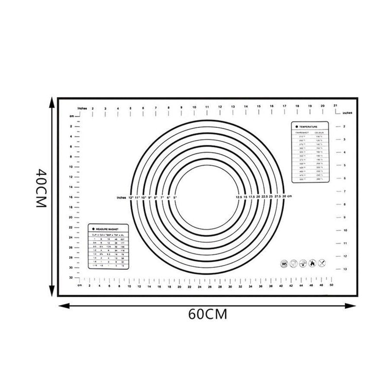 Extra Large 32"x24" Silicone Baking Mat - Non-Stick Non-Skid Pastry Mat with Measurements by Leeseph