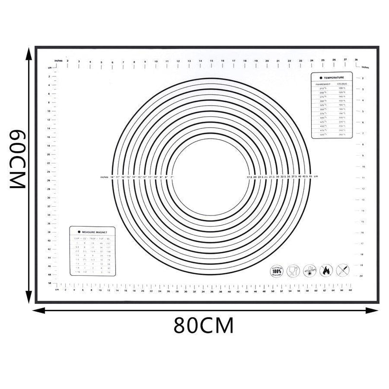 Extra Large 32"x24" Silicone Baking Mat - Non-Stick Non-Skid Pastry Mat with Measurements by Leeseph