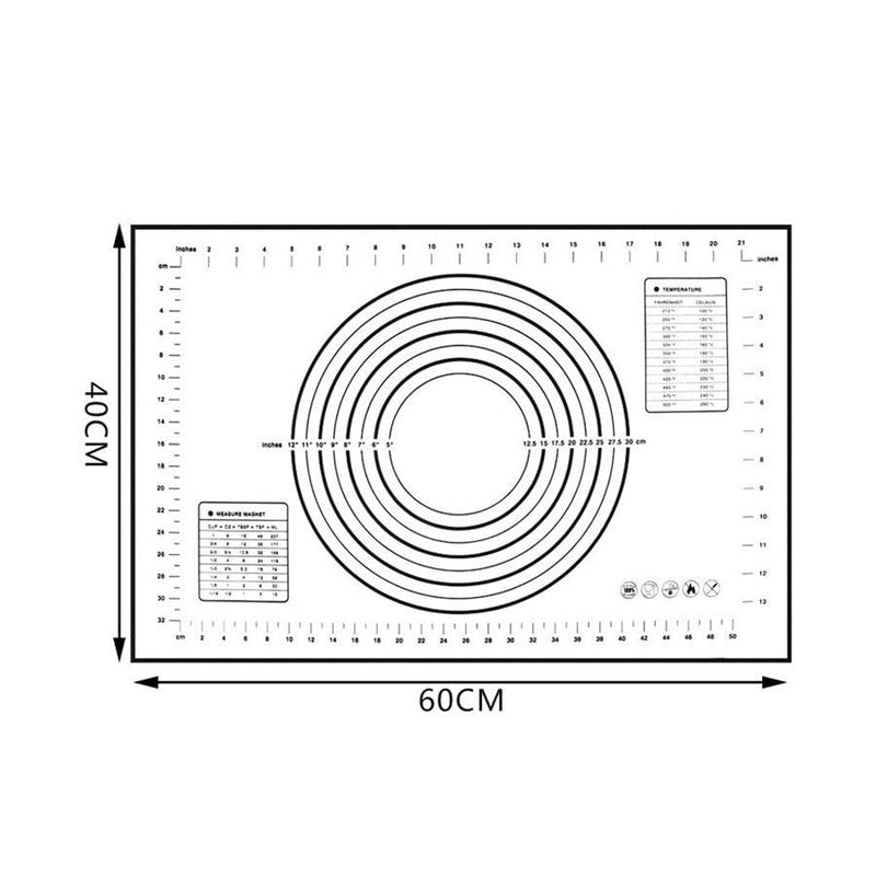 Extra Large 32"x24" Silicone Baking Mat - Non-Stick Non-Skid Pastry Mat with Measurements by Leeseph