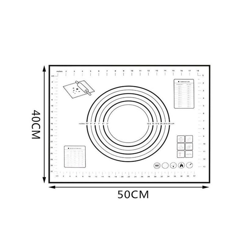 Extra Large 32"x24" Silicone Baking Mat - Non-Stick Non-Skid Pastry Mat with Measurements by Leeseph