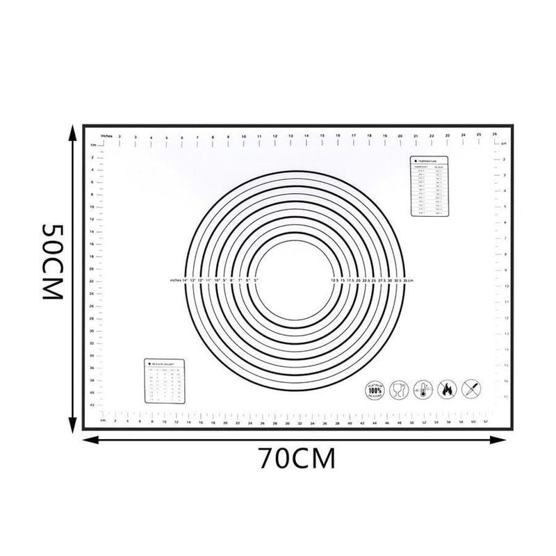 Extra Large 32"x24" Silicone Baking Mat - Non-Stick Non-Skid Pastry Mat with Measurements by Leeseph