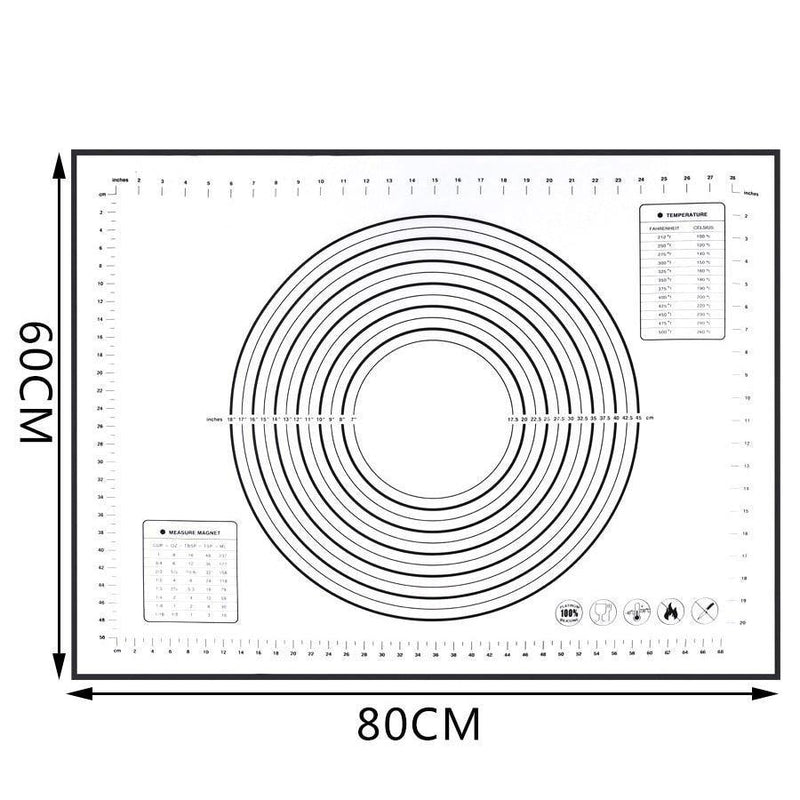 Extra Large 32"x24" Silicone Baking Mat - Non-Stick Non-Skid Pastry Mat with Measurements by Leeseph
