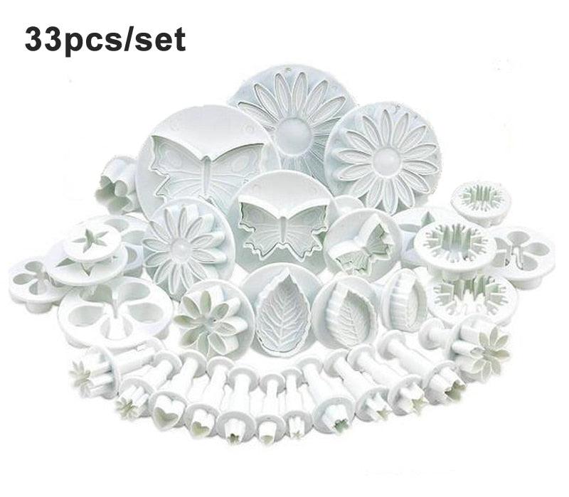 Fondant Cake Mold Set Flower Cake Decorating Tools Kitchen Baking Molding Kit Sugarcraft Making