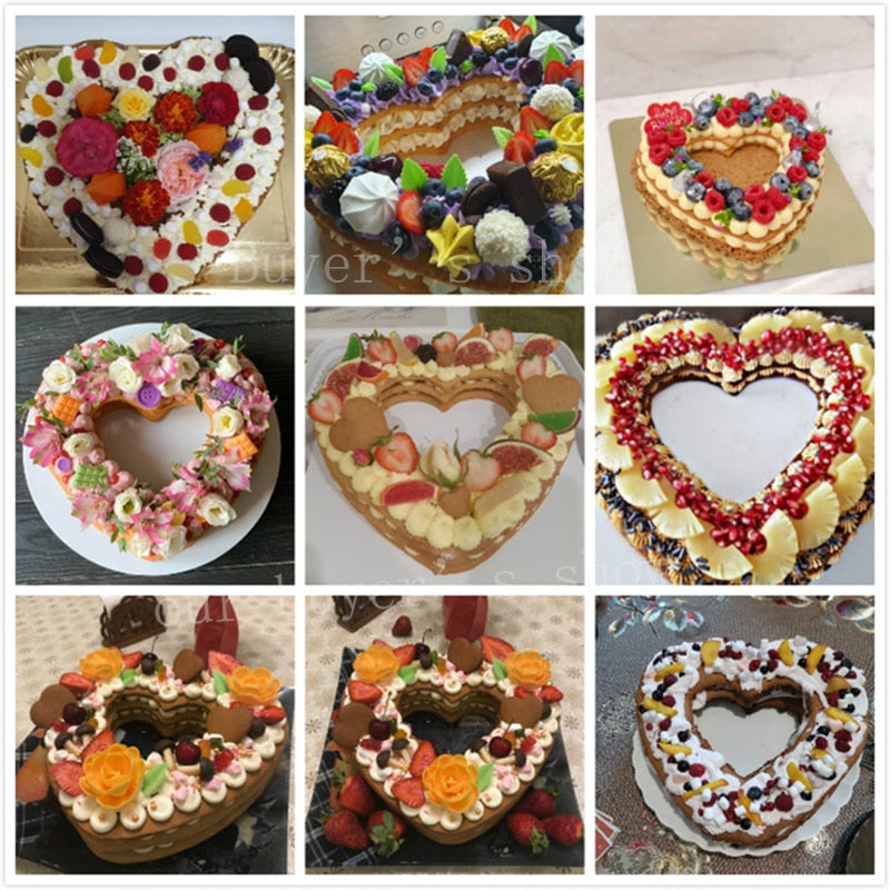 Heart Shape Cake Mold PET Plastic Cake Decorating Tools Confeitaria Maker Useful Baking Accessories