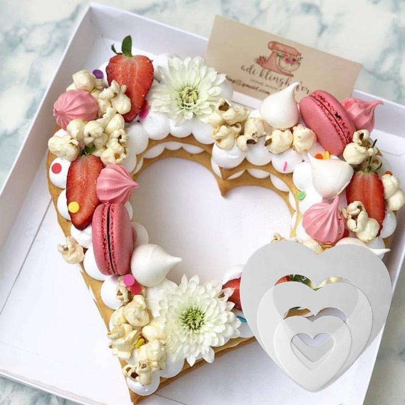 Heart Shape Cake Mold PET Plastic Cake Decorating Tools Confeitaria Maker Useful Baking Accessories