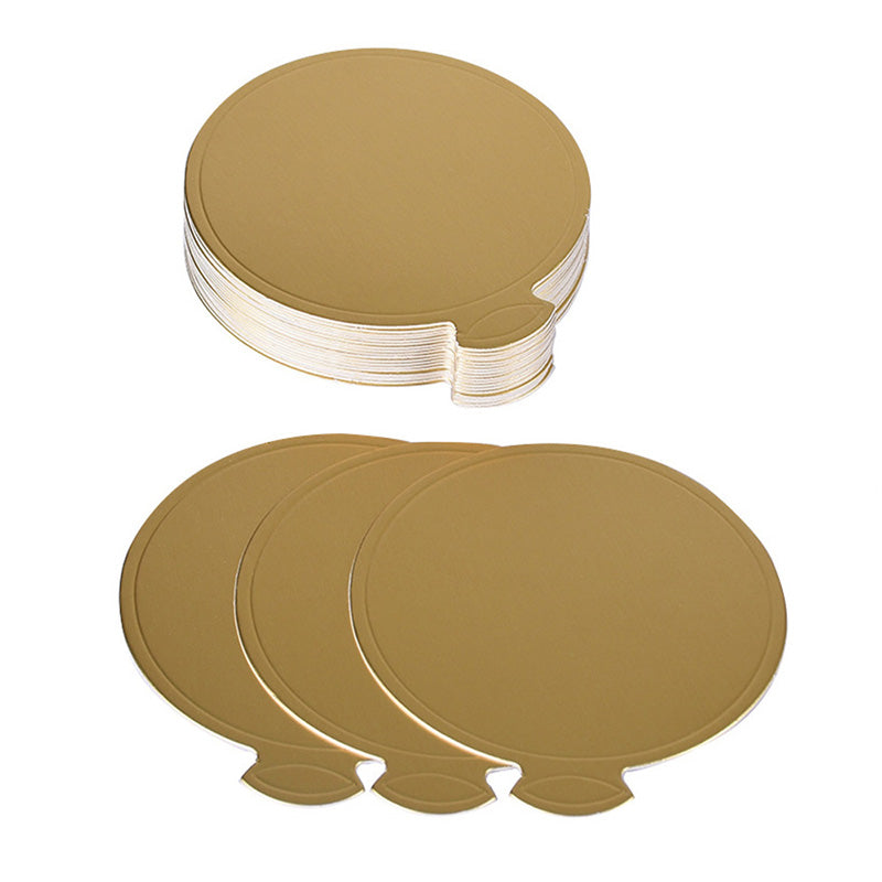 100pcs 8cm Round Mousse Cake Boards Gold Paper Cupcake Dessert Displays Tray Decorative Tools Kit
