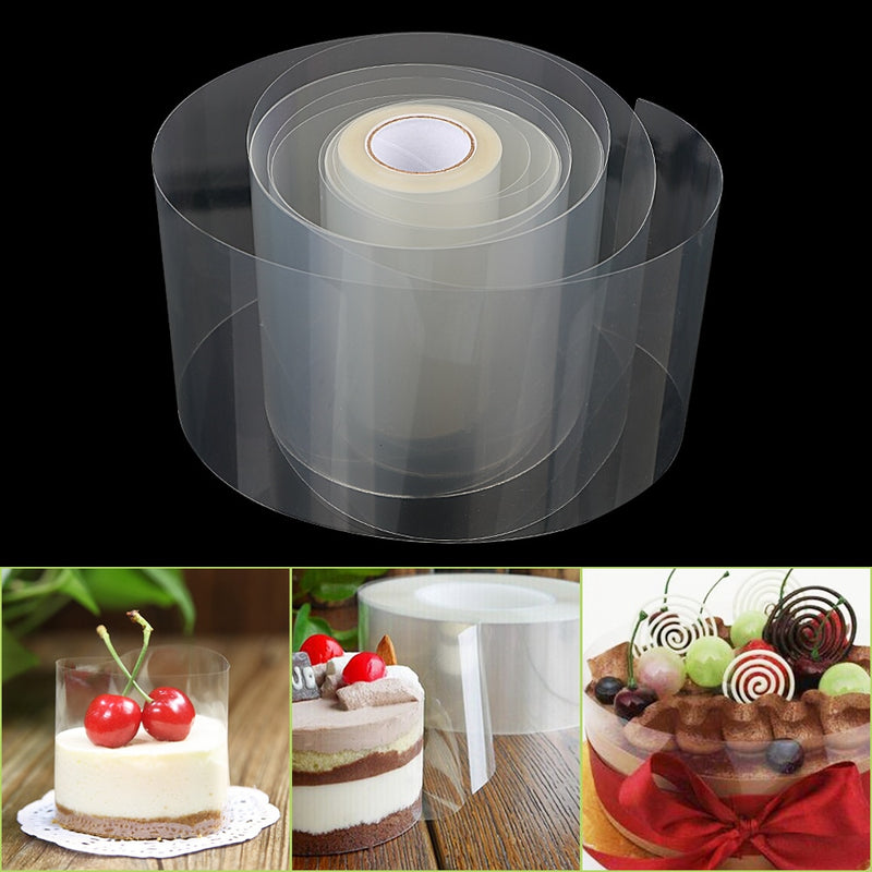 Transparent Clear Mousse Surrounding Edge Wrapping Tape for Baking Cake Collar Roll Packaging DIY