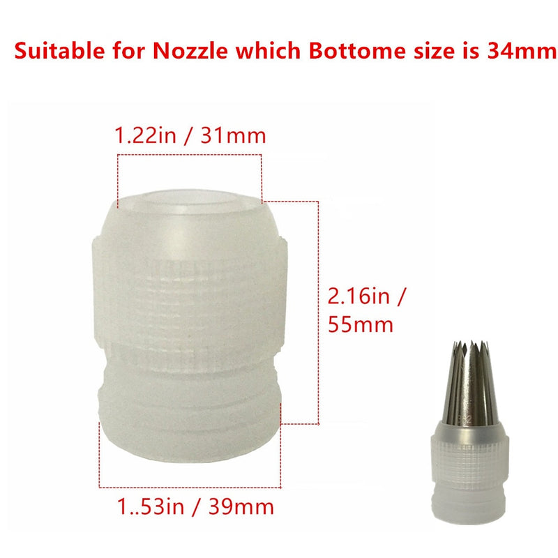 3pc Icing Piping Bag Nozzle Converter Adapter Set Cream Nozzle Pipeline Coupler Cake Decorating Tool