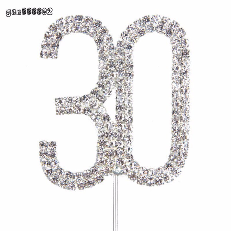 Diamante Dual Numeral 10/18/30/40/50/60/70/80 Monogram Cake Toppers for Wedding Birthday