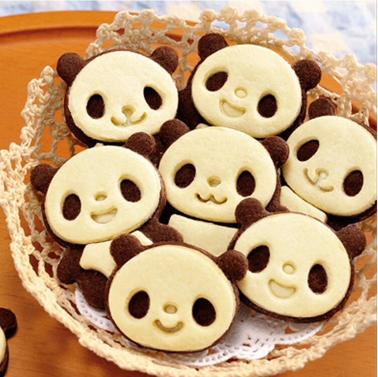 Hand Cartoon Panda Cookies Cutter Stamp Rvs Biscuit Mould Set Baking Tools Cutter Tools Cake