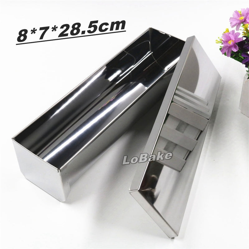 8*7*28.5cm long half round sylinder 304 stainless steel bread mold metal cake mould