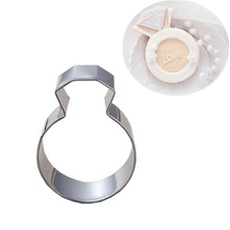 Hot Lady Wedding Party Diamond Ring Cookie Mold Stainless Steel Kitchen Accessories Baking Tools