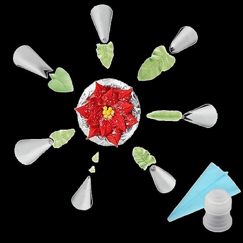 Icing Piping Nozzles Leaves Piping Tips 9 Pcs/Set Cake Accessories Stainless Steel For