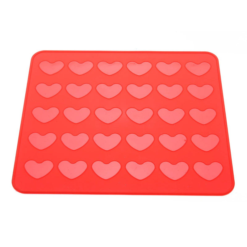 JX-LCLYL Reusable Silicone Heart Shaped Macaron Mat Pastry Sheet Muffin Tray Baking Mold