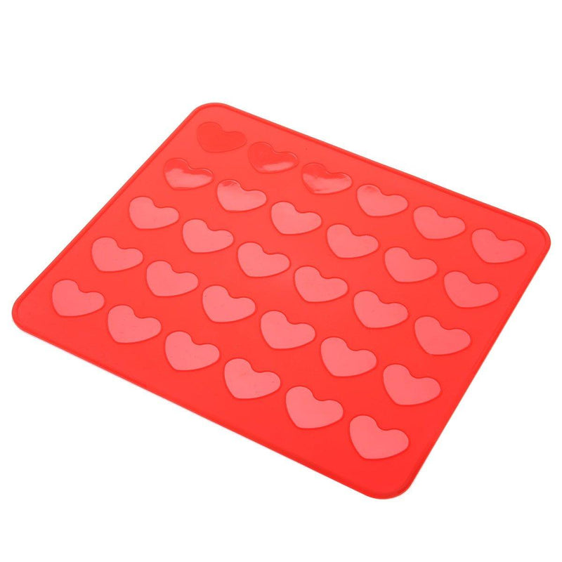 JX-LCLYL Reusable Silicone Heart Shaped Macaron Mat Pastry Sheet Muffin Tray Baking Mold
