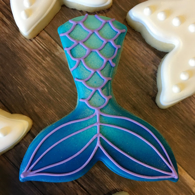 KENIAO Mermaid Tail Cookie Cutter for Kids -9.7 x 8.6 cm - Ocean Whale Tail Biscuit / Fondant