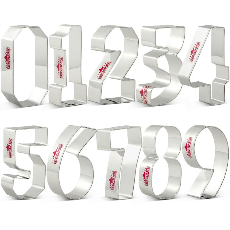 KENIAO Numbers Cookie Cutter Set for Kids Party - Biscuit / Fondant / Pastry / Bread
