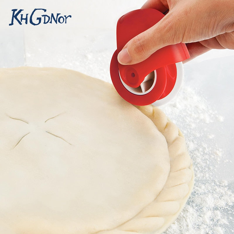 KHGDNOR Pizza Pastry Lattice Cutter Pastry Pie Decoration Cutter Plastic Wheel Roller for Pizza