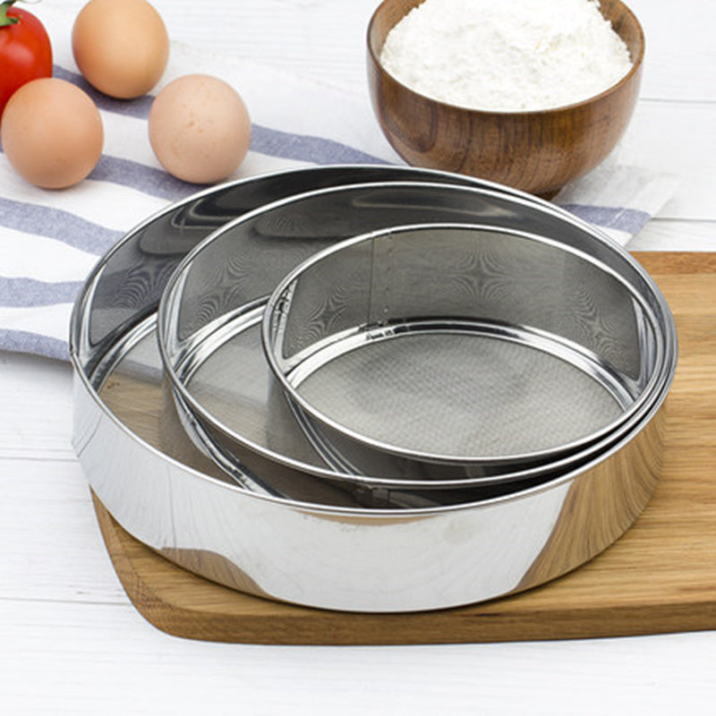 Kitchen Fine Mesh Flour Sifter Professional Round Stainless Steel Flour Sieve Strainer Sifters
