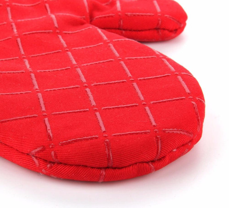 Kitchen Oven Mitts With Non-Slip Silicone Printed Cotton Glove 1 Pair of Heat Resistant Cooking