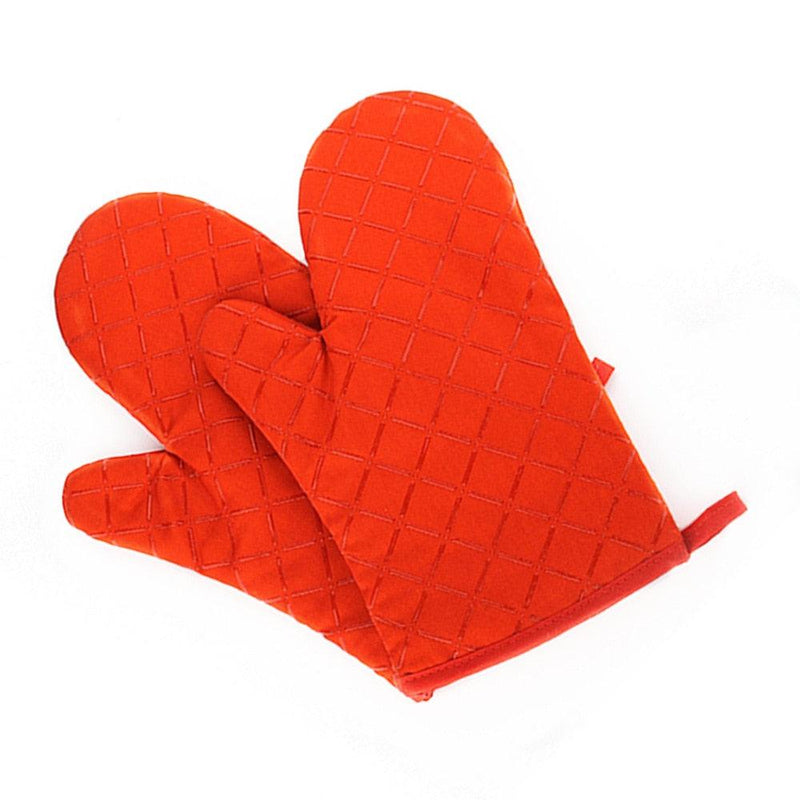 Kitchen Oven Mitts With Non-Slip Silicone Printed Cotton Glove 1 Pair of Heat Resistant Cooking