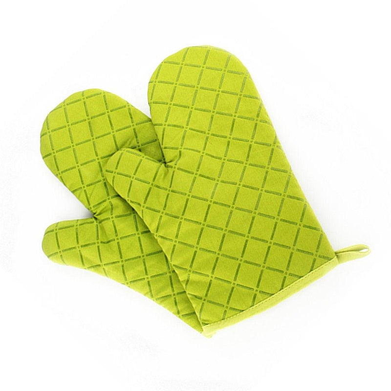 Kitchen Oven Mitts With Non-Slip Silicone Printed Cotton Glove 1 Pair of Heat Resistant Cooking