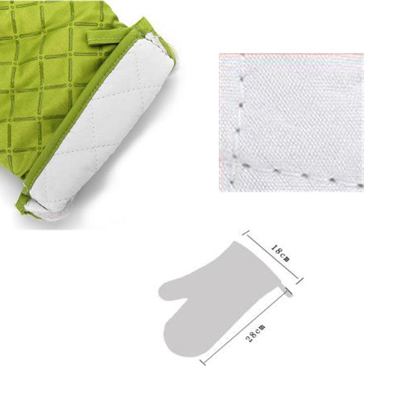 Kitchen Oven Mitts With Non-Slip Silicone Printed Cotton Glove 1 Pair of Heat Resistant Cooking