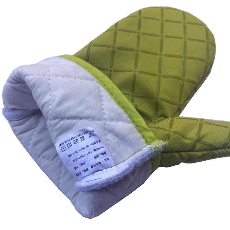 Kitchen Oven Mitts With Non-Slip Silicone Printed Cotton Glove 1 Pair of Heat Resistant Cooking