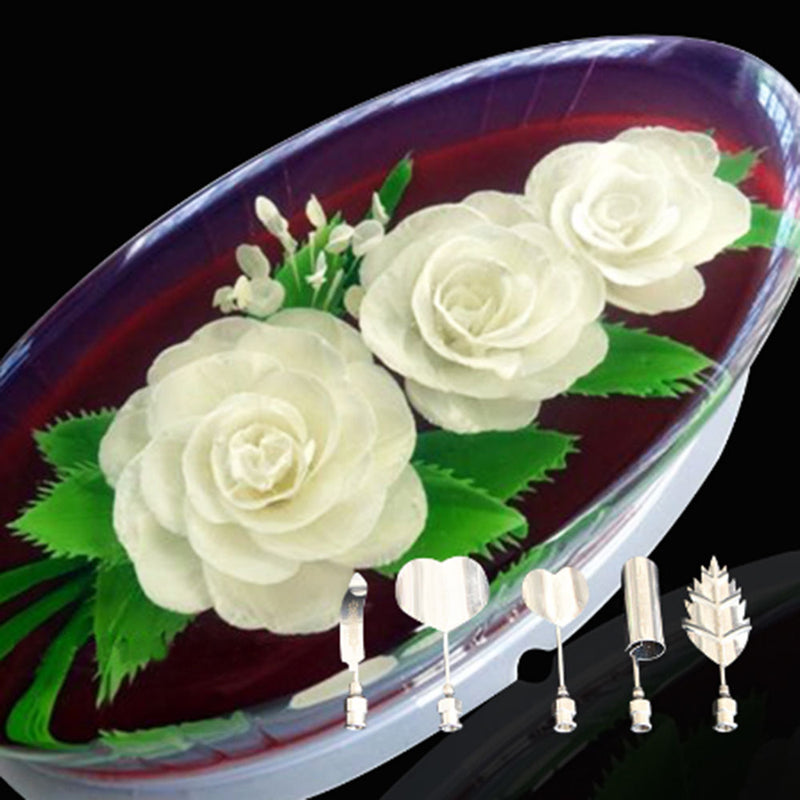 LINSBAYWU 5PC/SET Flower 3D Jello Jelly Art Needle Tools Jelly Cake Gelatin Pudding Nozzle
