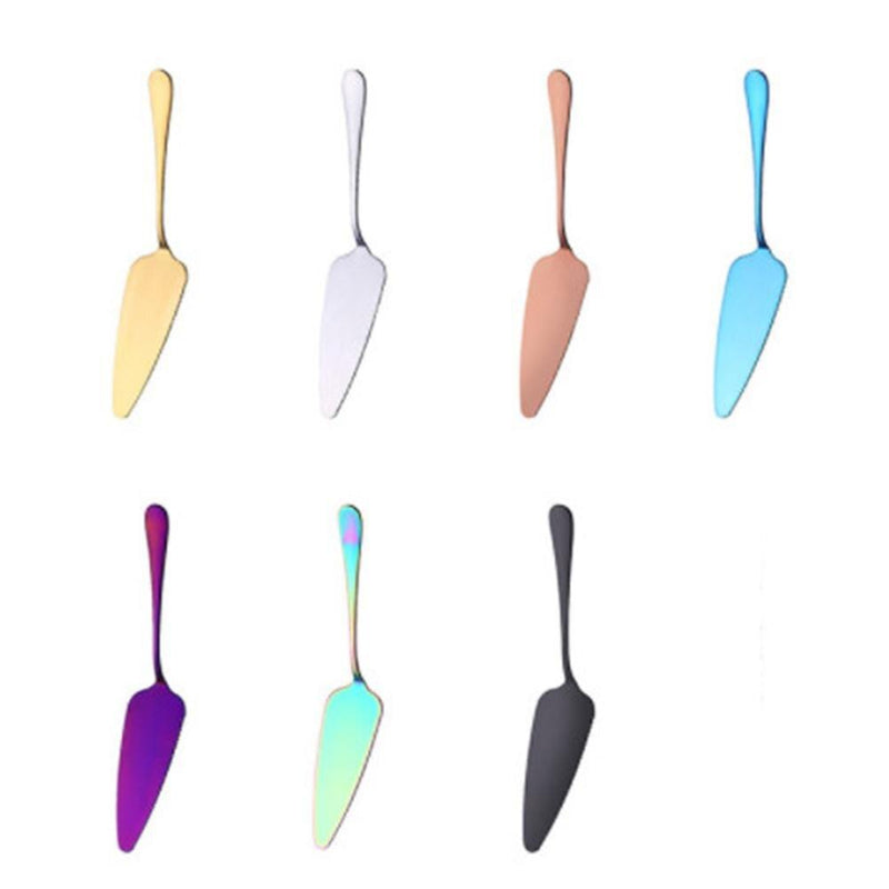 LanLan Colorful Stainless Steel Serrated Edge Cake Server Blade Cutter Pie Pizza Shovel Cake Spatula