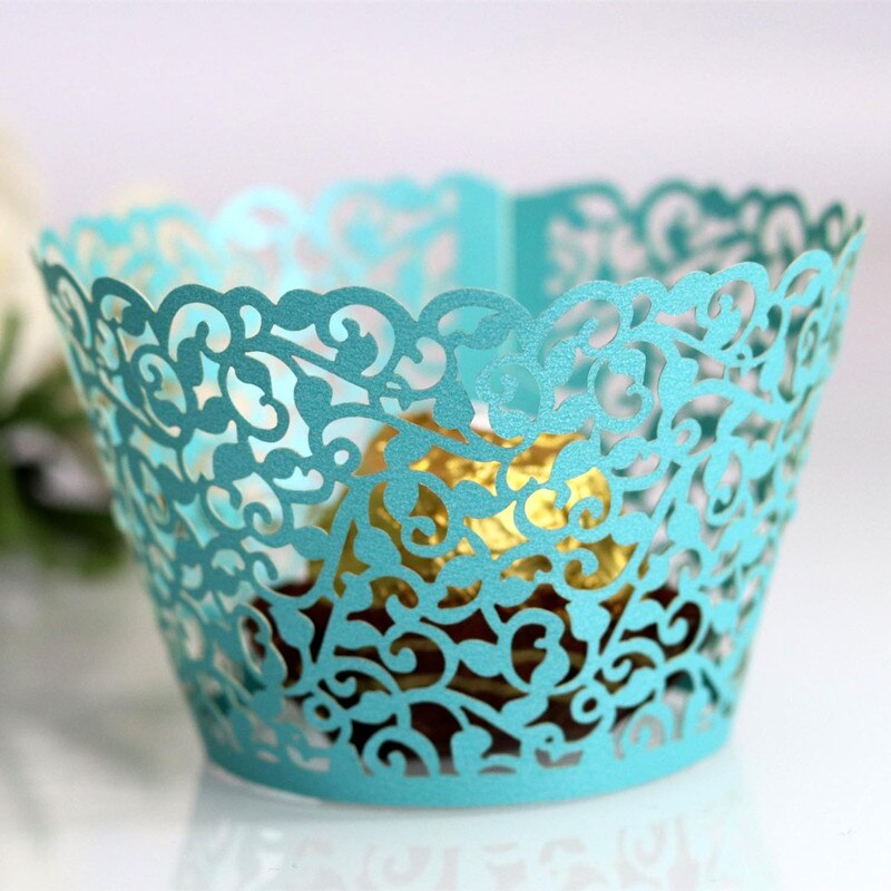 Little Vine Lace Laser Cut Cupcake Wrapper Wedding Birthday Party Decorations Kids Baby Shower