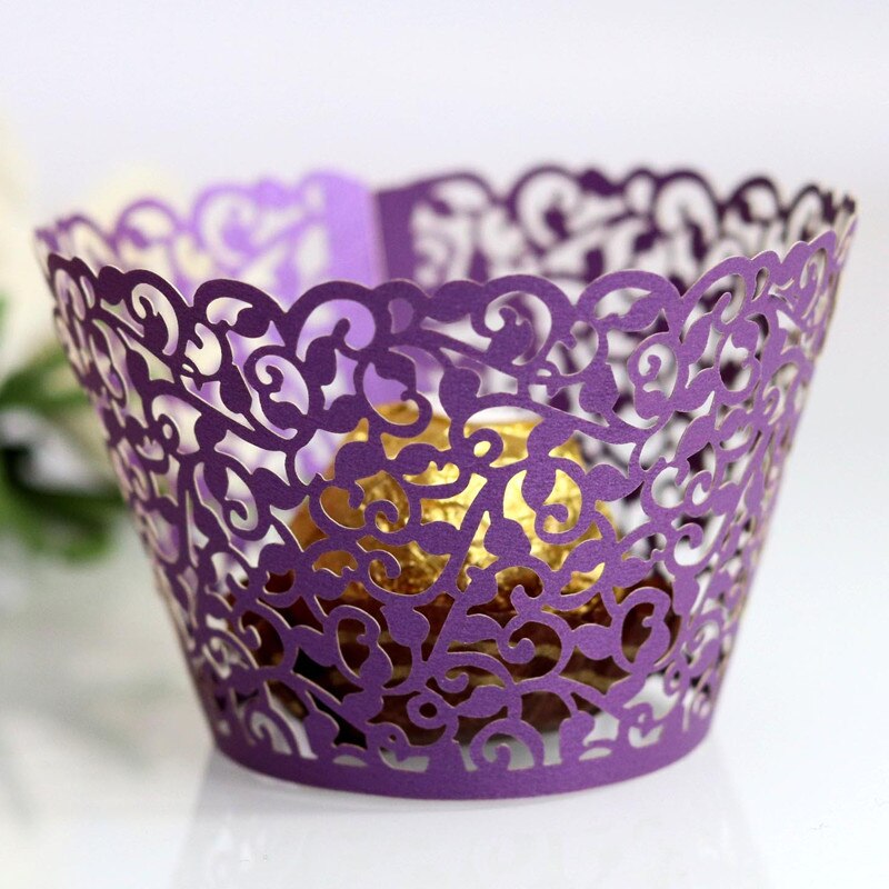 Little Vine Lace Laser Cut Cupcake Wrapper Wedding Birthday Party Decorations Kids Baby Shower
