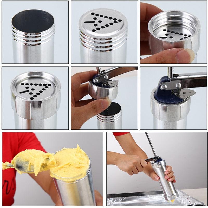 Baking Tools Manual Biscuit Cookie Press Stamps Set Cake Decorating Tools Maker with 4