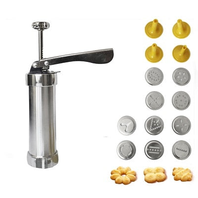 Baking Tools Manual Biscuit Cookie Press Stamps Set Cake Decorating Tools Maker with 4