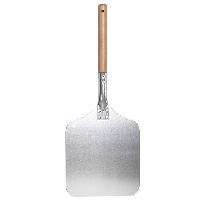 Aluminum Pizza Peel Shovel 58x23cm with Wood Handle Silver Cheese Cutter Cake Shovel