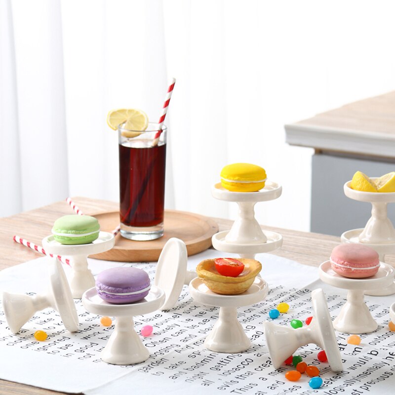 Mini Ceramic Cake Pan Dessert Plate Cupcake Stand Colorful Fruit Dishes Candy Plate Kitchen