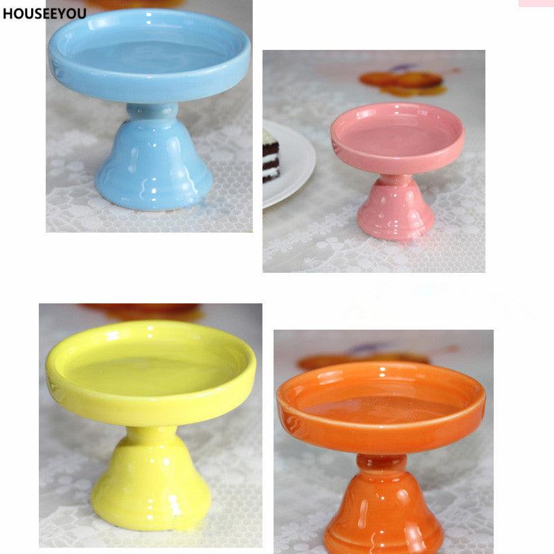 Mini Ceramic Cake Pan Dessert Plate Cupcake Stand Colorful Fruit Dishes Candy Plate Kitchen