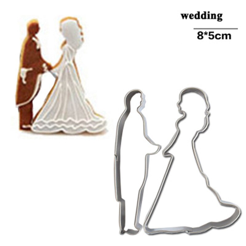Valentine's Day Angel Couple Flower Shape Cake Decorating Fondant Cutters Tools Cookie Biscuit