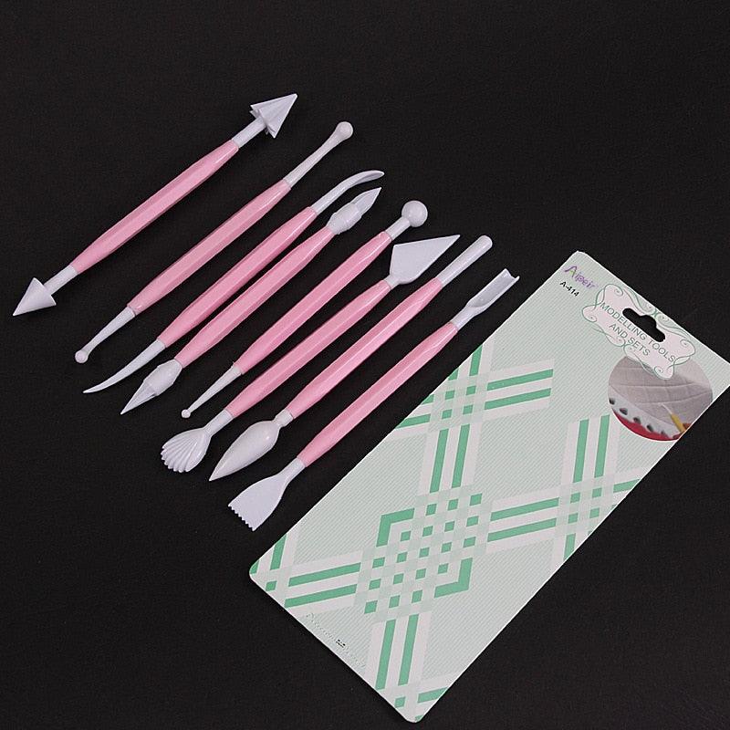 Pink Sugar Flower Carving Pen Fondant Cake Decoration Sugar Flower Sculpture Group Shaping