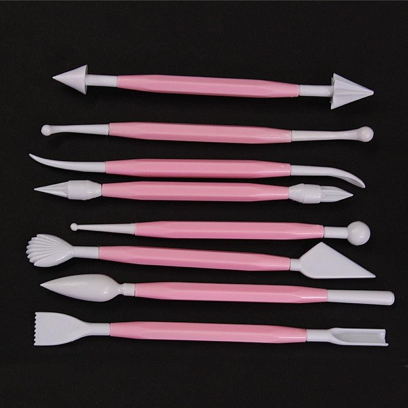 Pink Sugar Flower Carving Pen Fondant Cake Decoration Sugar Flower Sculpture Group Shaping