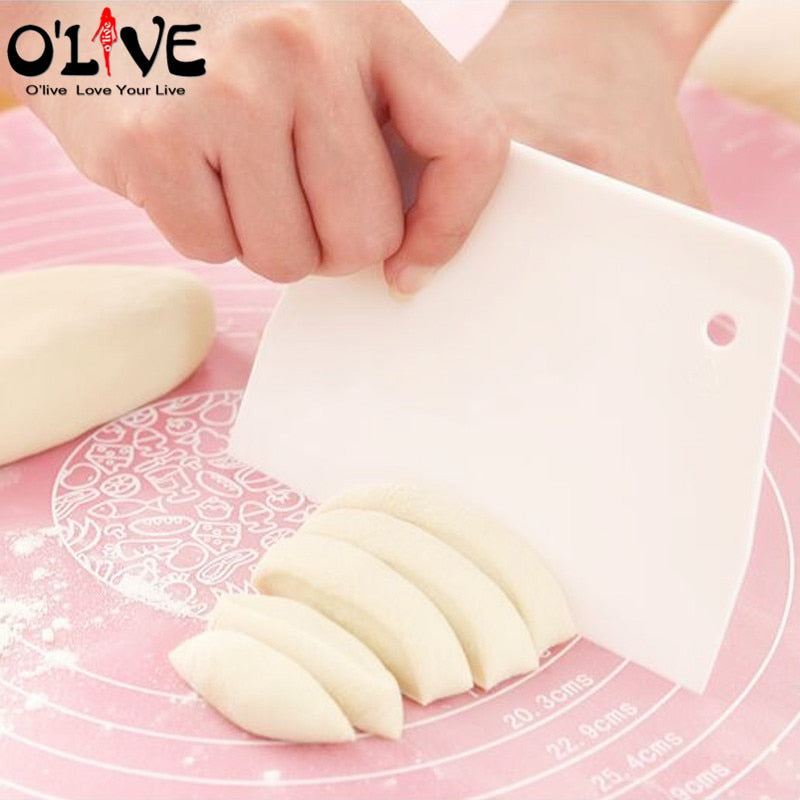 Plastic Scraper Cake Spatula Cookie Dough Cutter Knife Cake Smoother Blade Baking Pastry Accessories
