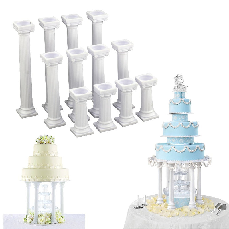 Plastic White Grecian Pillars Wedding Cake stand fondant cake tools Support Mold Valentine's Day