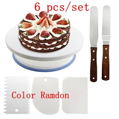 Plastic cake stand Cake Turntable Rotating Plastic Dough Knife Decorating 10 Inch Cream Cake