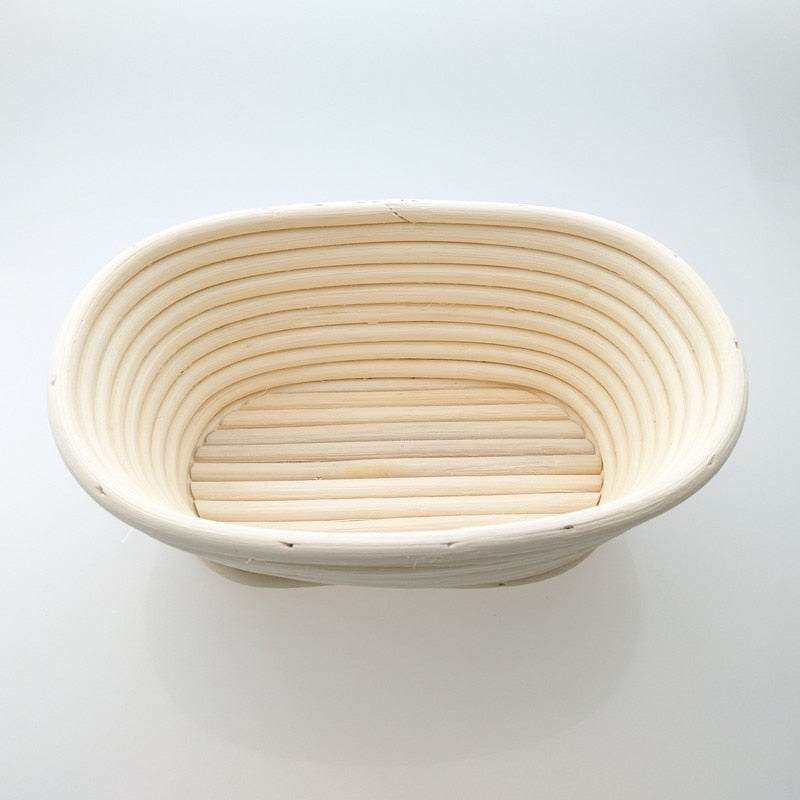 Handmade Oval Rattan Basket And Bread Arc Curved Knife Dough Banneton Brotform Bread