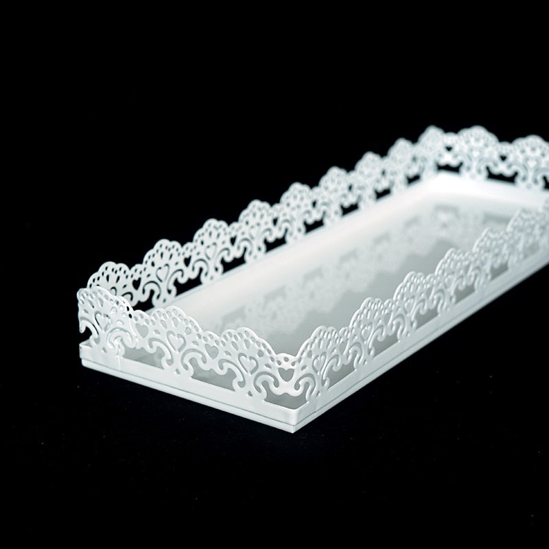 SWEETGO Rectangle tray for cupcake white wedding cake tools for display decoration plate party event