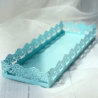 SWEETGO Rectangle tray for cupcake white wedding cake tools for display decoration plate party event