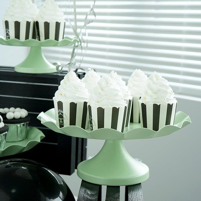 SWEETGO wave edge cake tray cupcake stand cake tools macaroon green waterproof plate  cake