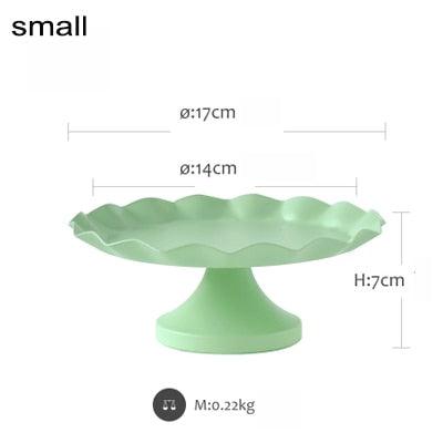 SWEETGO wave edge cake tray cupcake stand cake tools macaroon green waterproof plate  cake