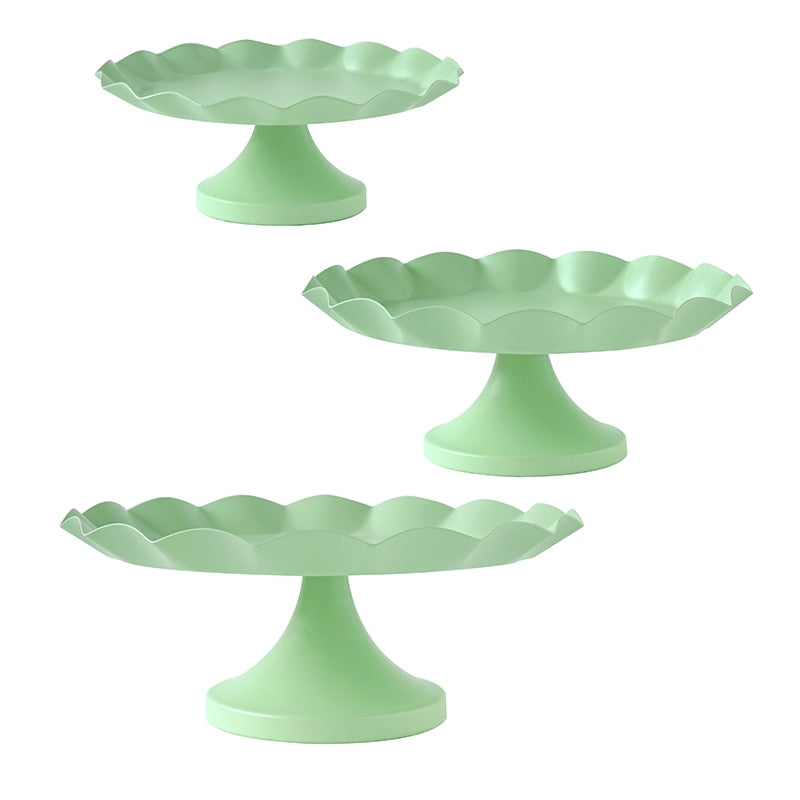 SWEETGO wave edge cake tray cupcake stand cake tools macaroon green waterproof plate  cake