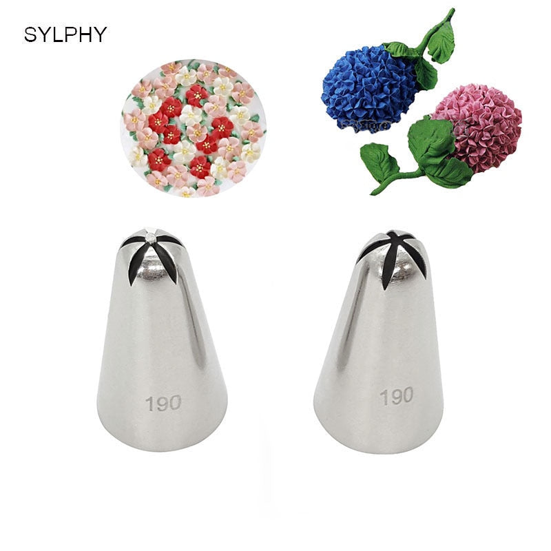 SYLPHY 2pcs Different Cake Tips Set Cream Decoration nozzle Icing Piping Pastry Nozzles Cupcake
